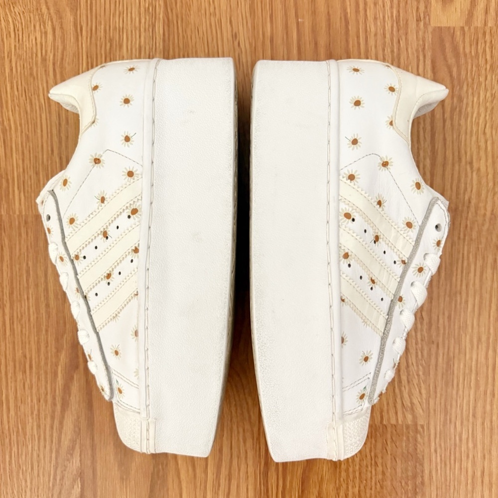 ADIDAS OPENING CEREMONY WHITE LEATHER FLORAL PRINT PLATFORM SNEAKERS SHOES - Picture 6 of 10